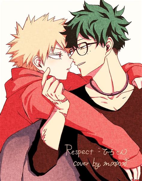 deku x bakugou|deku and bakugo kissing.